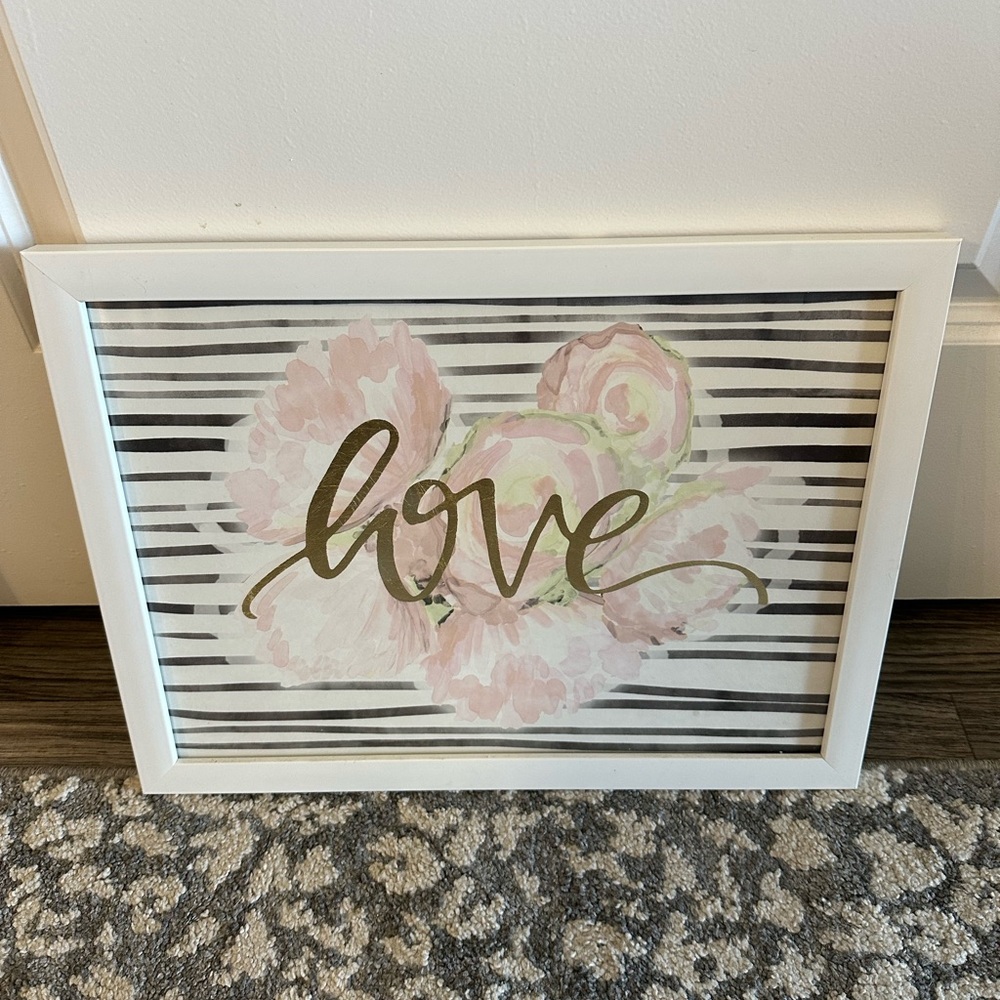 Love Wall Art with Gold Accents